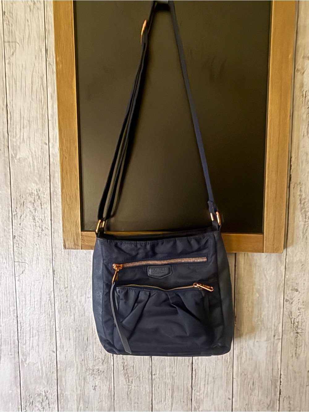 Women's Aimee Kestenberg Messenger Bag Dark Blue Nylon